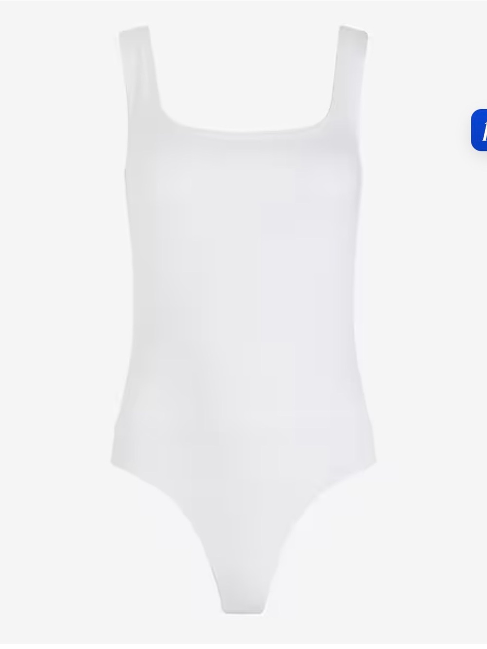 Express Body Contour White Denim Square Neck Bodysuit